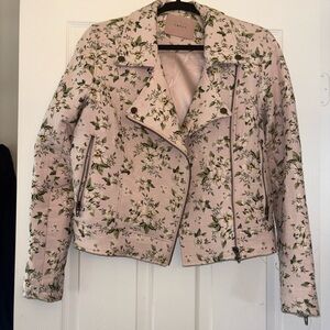 Floral Pink Women's Moto Jacket